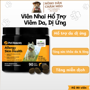 Pet Honesty - Allergy Skin Health - Viên Nhai Giảm Dị Ứng Viêm Ngứa Khô Rụng Lông Giúp Mượt Lông cho Chó