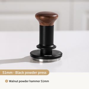 BINCOO Coffee Tamper Italian Elastic Force Tamper with Wooden Handle Coffee Utensil 51MM/58MM