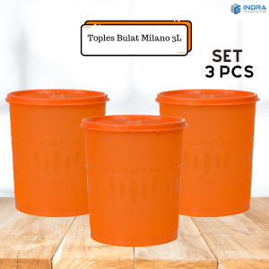 Toples Bulat Milano 3L Set 3 PCS | Food Grade BPA Free | Wadah Penyimpanan Makanan Serbaguna