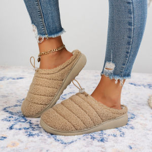 Free Shipping Teddy-Style Adjustable Slip-On Slippers Perfect For Autumn And Winter Made Of Soft And Comfortable Cotton Providing Warmth And Comfort For Indoor Wear Designed For Women
