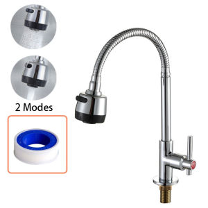 Elegant Stainless Steel Kitchen Faucet with 720° Swivel and Dual-Mode Sprayer