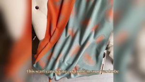 Womens High-End Versatile Long Knitted Scarf Simple Casual Style Dual Use Business Letters Cotton Cashmere-Feeling Shawl for