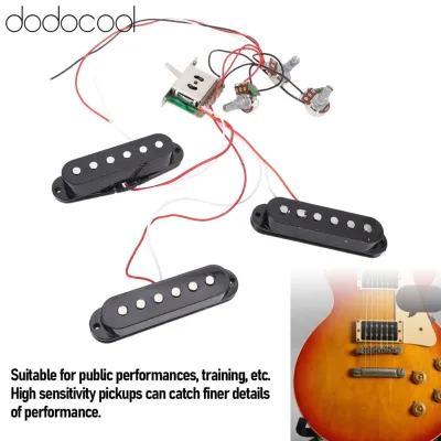 Dodocool Electric Guitar Single Coil Pickup Replacement High Sensitivity Black Easy To Install Copper Wire Electric Guitar Pickup for Public Performances Training
