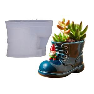 Versatile Silicone Work Boot Pen Holder Mold For Resin Art Succulent Planter Holder Creative DIY Crafting Mould