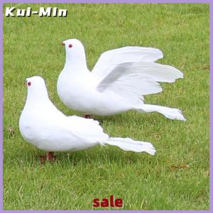 Kui-Min Artificial Simulation Peace Dove Foam Feather Birds Wedding Crafts Ornament