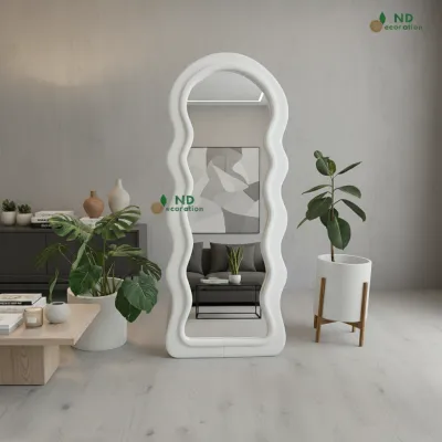 Standing Mirror Full Body Aesthetic Wavy Arch Dekorasi Ruang