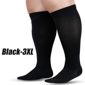 Plus Size 3XL-5XL Athletics Compression Leg Calf Men Stockings Medical Varicose Veins Sock Anti-Fatigue Solid Sock Compression Stockings For Women And Men