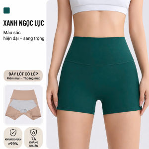 Quần Short 2 lớp NAQI 1037 tập gym yoga thể thao quần tập chống lộ vải lulu Creora