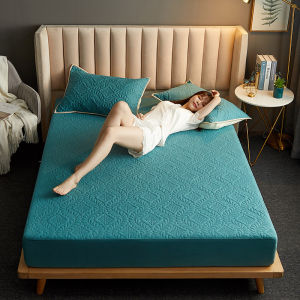 Waterproof Mattress Protector cover 3D pattern design high-grade waterproof mattress cover fully surrounded non-slip mattress cover waterproof and dustproof bed sheet ,Size: Single / Double / Queen / King / Super king