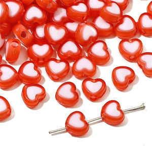 30Pcs 8Mm Ưa Thích nhựa acrylic nhiều màu hạt hình trái tim Charms Cho làm đồ trang sức DIY Hoa Tai Vòng tay vòng cổ Phụ Kiện