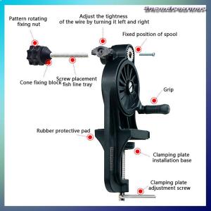 Snowdreamer เครื่องม้วนสายเบ็ดตกปลาแบบพกพาเครื่องม้วนเอ็นตกปลาแบบปรับได้เครื่องม้วนสายเบ็ดสำหรับแท่งหนา บาง