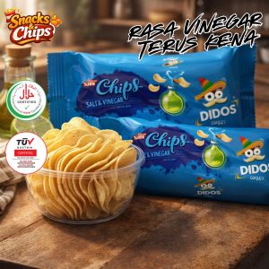 Potato Chips Vinegar Flavor Natural Snack 60g Crispy Healthy No Additives Premium Taste Didos