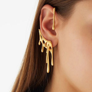 TIMIA Unusual Cool Dripping Punk For Women Hanging Clip Earrings Left Ear Hook Earring Lava Melt