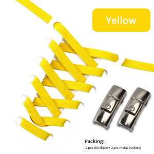 Dây Giày Không Buộc Dây Giày Cho Giày Thể Thao Dây Giày Đàn Hồi Nhấn Khóa Kim Loại Bật Và Tắt Nhanh Giày Lười Ren Phẳng 8MM Mở Rộng Băng Cao Su