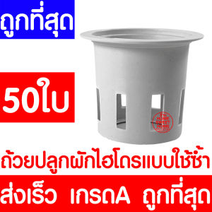 *ค่าส่งถูก* ถ้วยปลูกผัก 50ใบ ถ้วยปลูกผักไฮโดรโปนิกส์ ถ้วยปลูกผักไฮโดร ถ้วยปลูกขาว สีขาว แบบใช้ซ้ำ ไฮโดรโปนิกส์ ไฮโดร hydroponic hydro