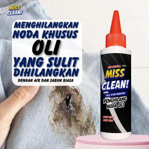 "Miss Clean Penghilang Noda Oli pada Pakaian - Solusi Cepat Ampuh dan Aman untuk Membersihkan Noda Minyak Grease dan Kotoran Bandel di Baju Celana dan Jaket - Deterjen Khusus Anti Noda Oli Terbaik di Marketplace"