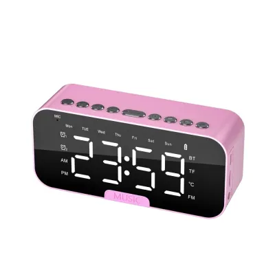 OOC 5-in-1 FM Radio Alarm Clock LED Digital Display Reminder Digital Table Calendar Portable USB Rechargeable Electronic Alarm Clock Bedroom