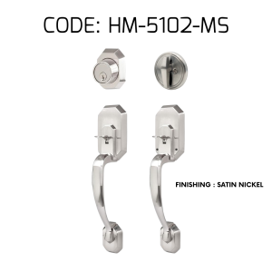 HEMOS 60-70MM DOUBLE ENTRANCE MAIN DOOR HANDLESET LOCK TOMBOL PINTU DEPAN HM-5102-MSMBMG