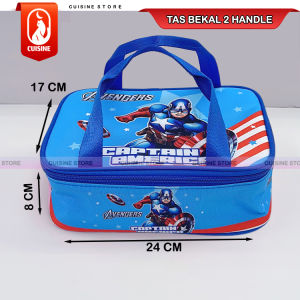 Lunch Box Set Anak Karakter Lucu My Melody Cinnamoroll Kuromi Spiderman Tas Bekal Sekolah Anti Panas