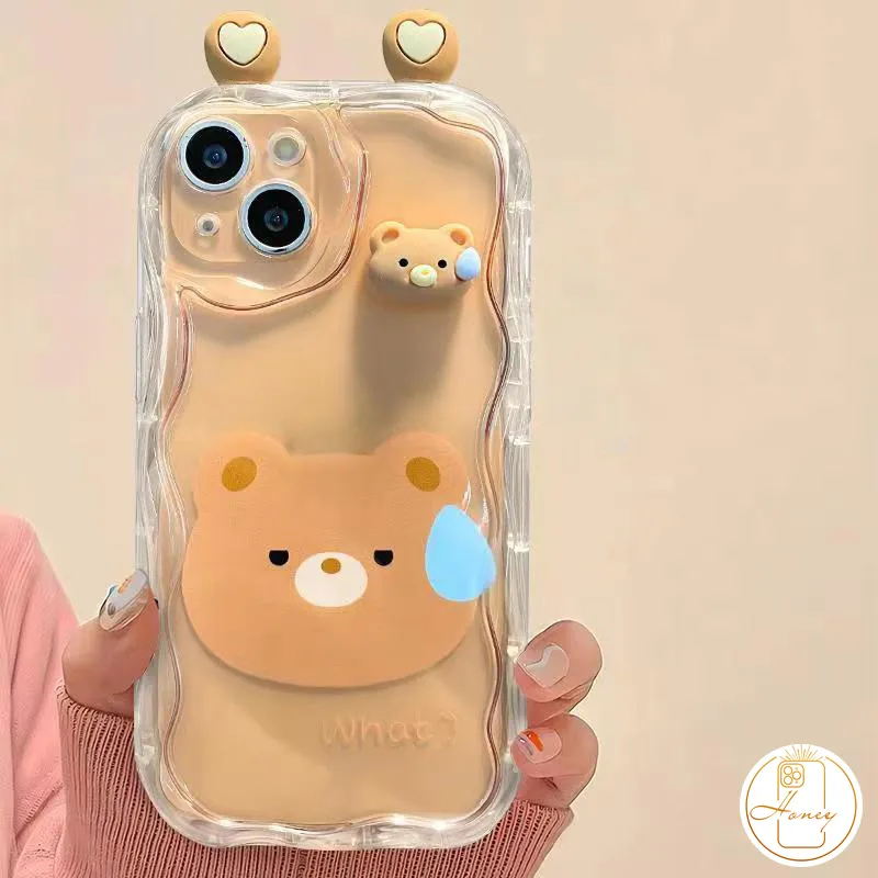 3D Doll Cute Frog Bear Case Compatible for IPhone 7plus 11 14 12