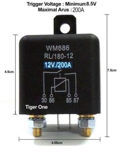 Solenoid relay relai 12V 200A WM686 relay ampere besar Dual Functions Normali open dan Normali close NO NC