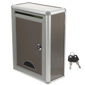 Aluminium Alloy Mailbox Outdoor Post Box Waterproof Stainless Security Locking Suggestion Box for Office Home Balcony Garden Gate with Lock Post Stand Small Sign Aluminium Alloy Mailbox