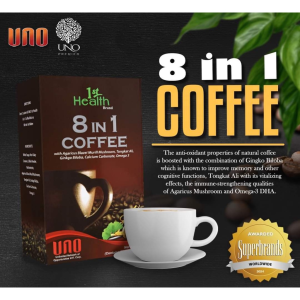 UNO 1st Health 8 in 1 Coffee 21g Drink for your everyday Life full of energy