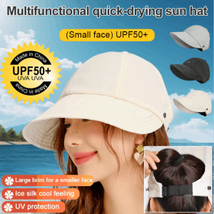 Multifunctional Quick-Drying Sun Hat Adjustable Korean Style Ponytail Sun Hat Foldable Beach Caps Adjustable Wide Brim Caps