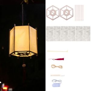 XYAX Sáng Tạo Đèn lồng lễ hội trung thu Đèn Led Bằng gỗ Đèn hoa Tự làm Không khí Bộ vật liệu Đèn lồng nghệ thuật Lễ hội