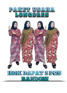 PAKET USAHA 100K DAPAT 3PCS LONGDRESS WANITA MOTIF // LONGDRESS TERBARU TERLARIS BAHAN RAYON PREMIUM