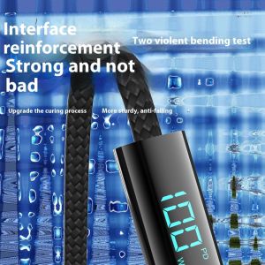 Cáp bện sạc nhanh 100W PD có màn hình hiển thị kỹ thuật số cho các thiết bị loại C