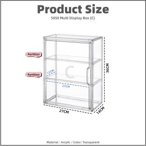 COLOGO 🥇 Transparent Storage Box Acrylic Display Box Handbag Storage Organizer Book Blind Box
