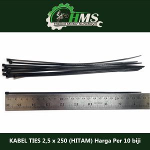 KABEL TIES 25 x 250 (HITAM) Harga Per 10 biji - Tali Krek Kretek Tis Pengikat Kabel Panjang 25cm / 250mm