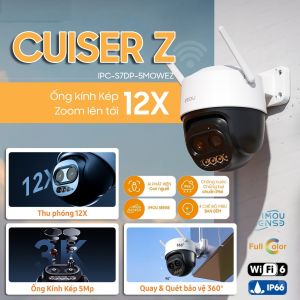 Camera Ngoài Trời Cruiser Z IMOU 3K 5MP (IPC-S7DP-5M0WEZ) Ống Kính Kép ZOOM Xa Tới 12X Hàng Chính Hãng Bảo Hành 2 Năm