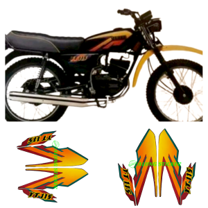 STIKER STRIPING LIS LES BODY MOTOR YAMAHA YT 115 TAHUN 1991 WARNA ORANGE 1SET STANDAR