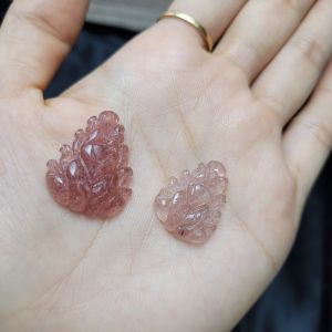 Q906 Mặt hồ ly chúa Thạch Anh Dâu Hồng Hỏa và Thổ - Phong Thuỷ TUDO P