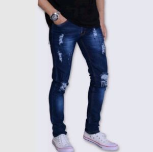 TURUN HARGA CELANA JEANS SLIMFIT MOTIF SOBEK TERLARIS / JEANS SKINNY SOBEK FASHION / DENIM / CELANA PENSIL PANJANG PRIA SOBEK LUTUT RIPPED