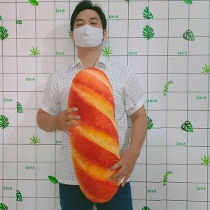 GẤU BÔNG BÁNH MÌ DÀI GỐI ÔM NGỦ CHO BÉ IN 3D HÌNH BÁNH MÌ NHIỀU SIZE VẢI NHUNG MỊN GÒN MỀM MẪU MỚI