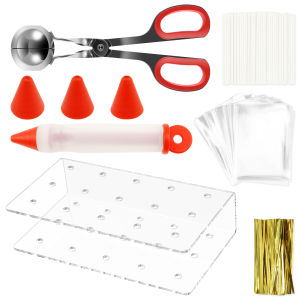 303Pcs Cake Pop Kit Reusable Cake Pop Mold Set Fun Cake Pop Maker Kit with Lollipop Stand Meat Baller Decorating Pen for Kids