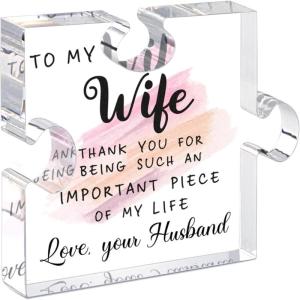 Engraved Acrylic Block Puzzle Piece Desk Display Ornament for Mom Grandma Wife on Mothers Day Gift