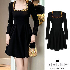 ZYHT EraVogue Váy nữ Váy đen Váy hình chữ A Váy cổ vuông Váy bảo hộ lao động Váy Hiso Váy cổ điển Váy bảo hộ lao động Váy dự tiệc Váy dạ hội 65168