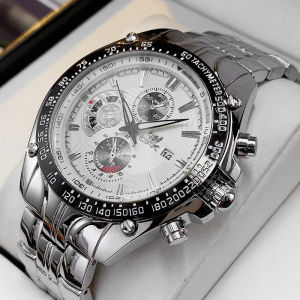 OPK Mens Waterproof Watch 2024 New Original Authentic Casual Fashion Stainless Steel Strap Quartz Calendar Luminous Chronograph Stopwatch