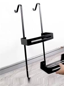 Black Hanging Bath Shelves Bathroom Shelf Organizer Nail-free Shampoo Holder Storage Shelf Rack Bathroom Basket Holder EL5018