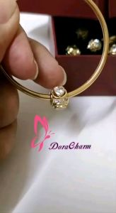 Doracharm 24K Gold Plated 3 face crystal Love charm beads(Boleh Kena Basahan)