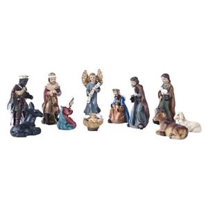 CH* Christ Nativity Statue Scene Set Baby Jesus Manger Figurines Resin Miniatures Religious Ornament Church