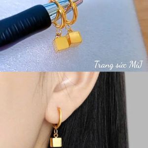 BÔNG TAI TITAN ĐÁ VUÔNG - KHÔNG ĐEN VĨNH VIỄN