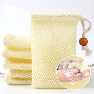 Double-Layer Nylon Soap Bag Exfoliating Soap Bag Cotton Linen Soap Bag Foaming Net Bathroom Supplies