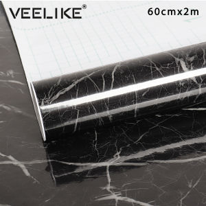 [Hot Sale]Veelike 60cmX200cm Marble Vinyl Film Self Adhesive Wallpaper for Bathroom Kitchen Cupboard Countertops Contact Paper PVC Waterproof Wall Stickers