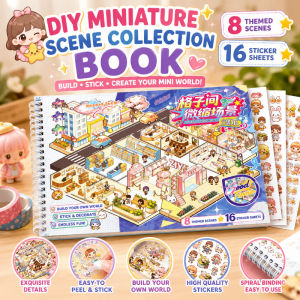 DIY Miniature Scene Collection Book Quiet Book Sticker Craft Album Build Your Own Mini World