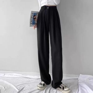 Quần Suông Ống Rộng Cạp cao 1 Nút Ống Rộng (40-65kg)-MAS-mã 6340